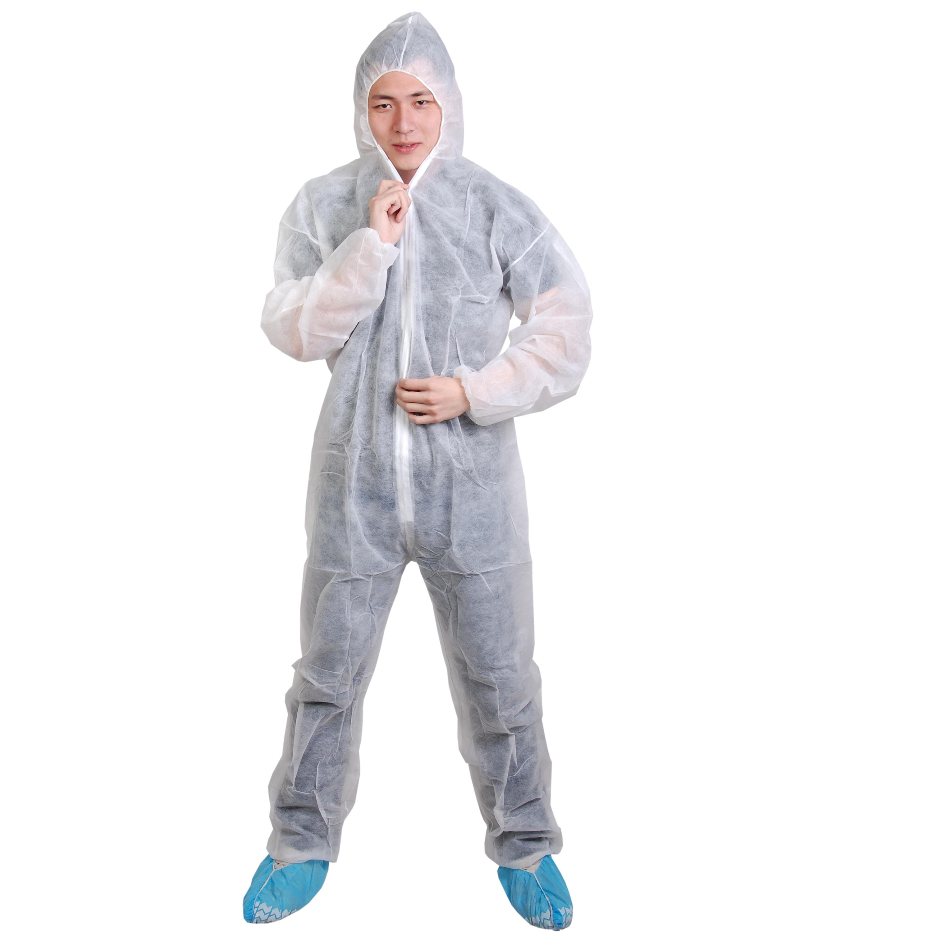 Disposable coverall with hood and boots 