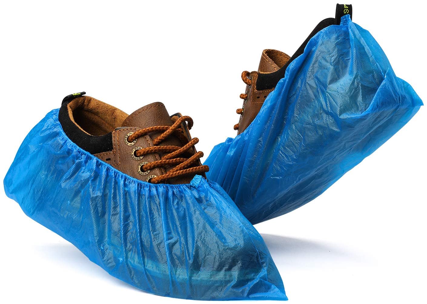 Waterproof Blue Plastic CPE or PE waterproof shoe covers Non Woven Non-Slip shoe cover