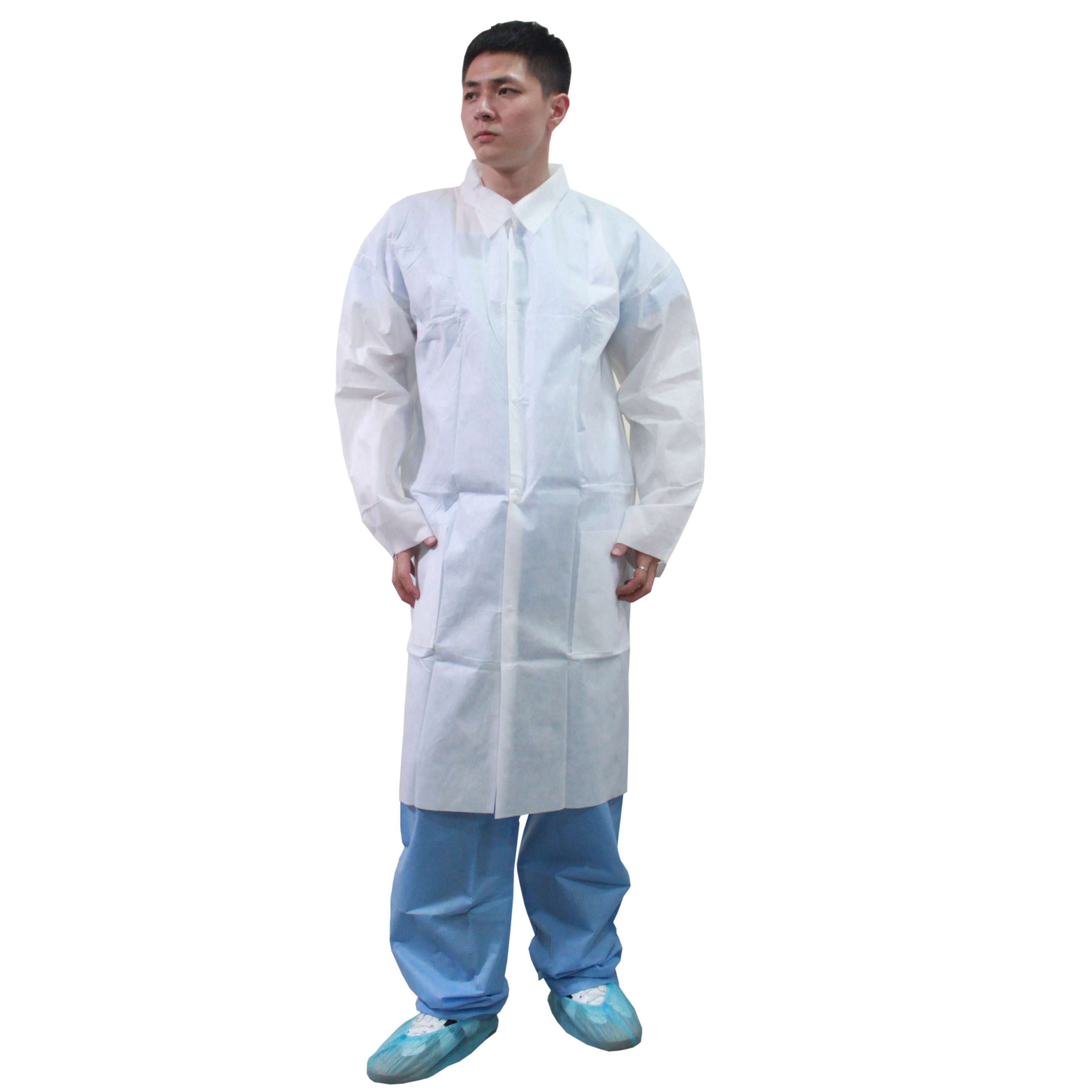 Disposable nonwoven PP SMS visitor coat visitor gown 