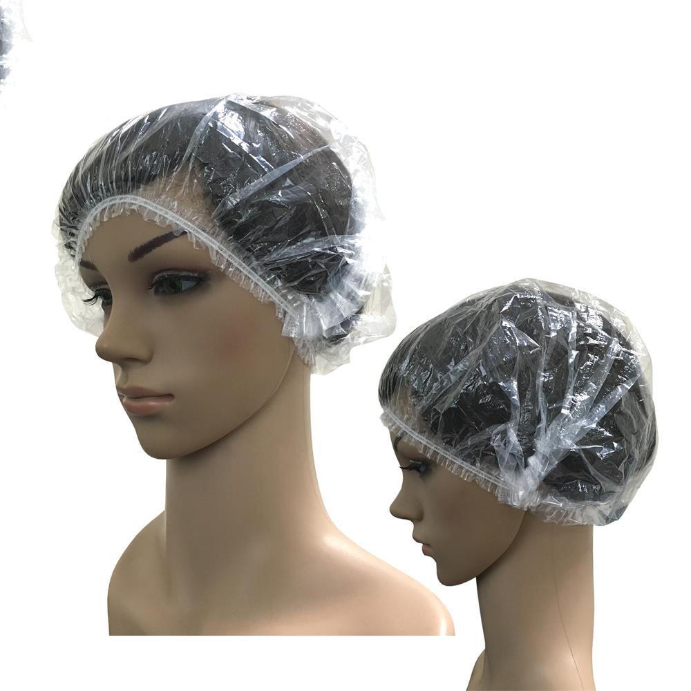 PE Shower Hair cover Double Elastic Band Disposable Shower Cap