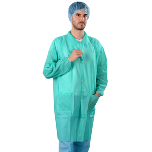 Nonwoven SBPP Lab Coat with Double Collar