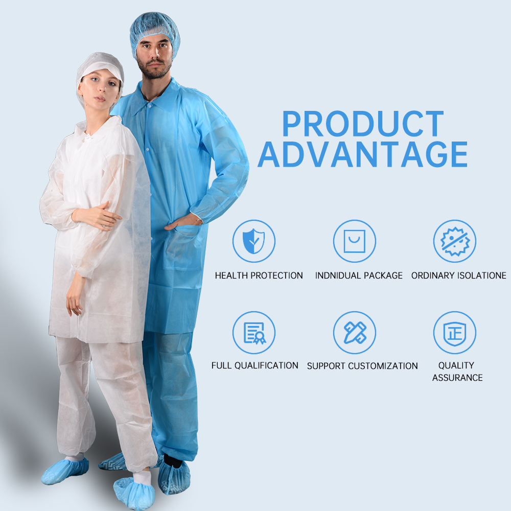 Uniform Product Type and Woven Fabric Type lab coat waterproof disposable lab coat 