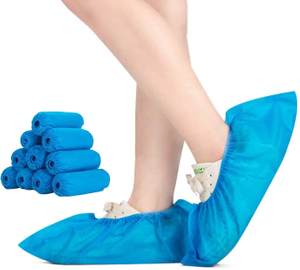 Disposable blue rain plastic shoe cover 