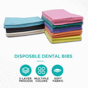 Dental Clinic Paper Patient Bib Disposable pink Dental Bibs Waterproof 