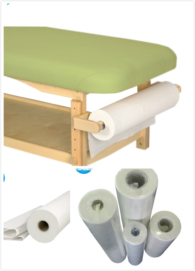 Massage table pads cover disposable non woven bed sheet cover with cross hole SPA bed sheet roll non woven bed cover for hotel