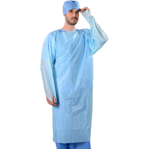 Disposable CPE isolation gown with thumb hole 
